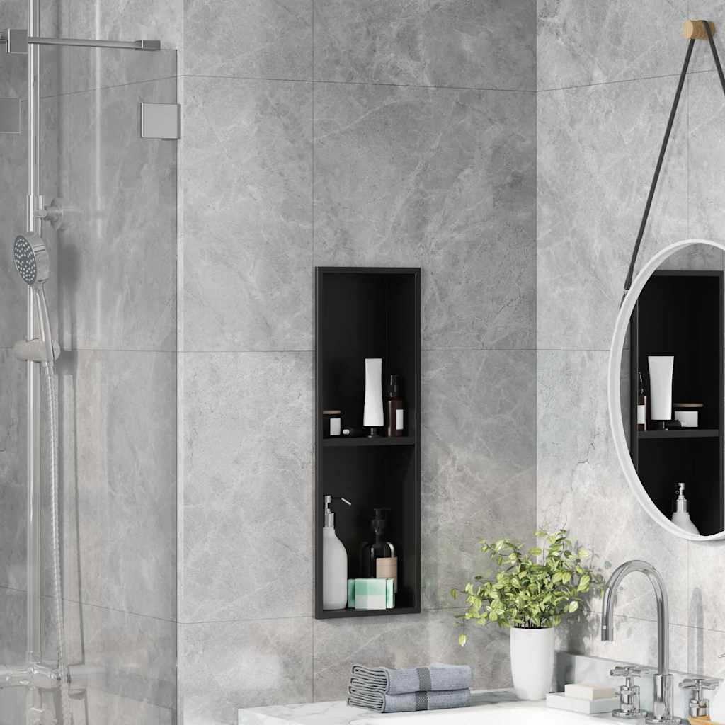 Nicchia per doccia Nero 60 x 20 x 9,5 cm Acciaio inossidabile | homemem39