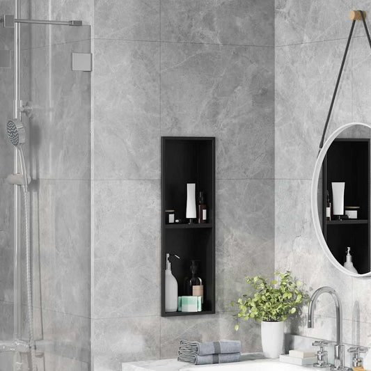 Nicchia per doccia Nero 60 x 20 x 9,5 cm Acciaio inossidabile | homemem39