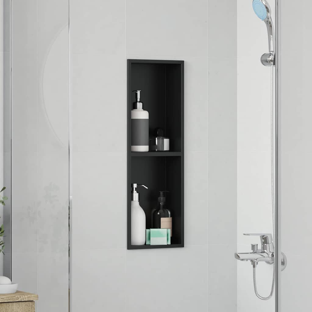 Nicchia per doccia Nero 60 x 20 x 9,5 cm Acciaio inossidabile | homemem39