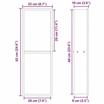 Nicchia per doccia Nero 60 x 20 x 9,5 cm Acciaio inossidabile | homemem39