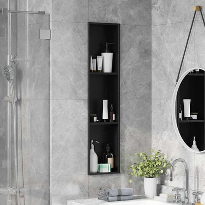 Nicchia per doccia Nero 90 x 20 x 9,5 cm Acciaio inossidabile | homemem39