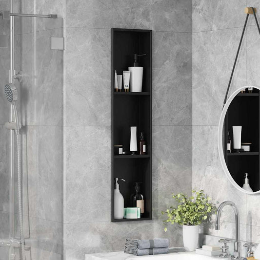 Nicchia per doccia Nero 90 x 20 x 9,5 cm Acciaio inossidabile | homemem39