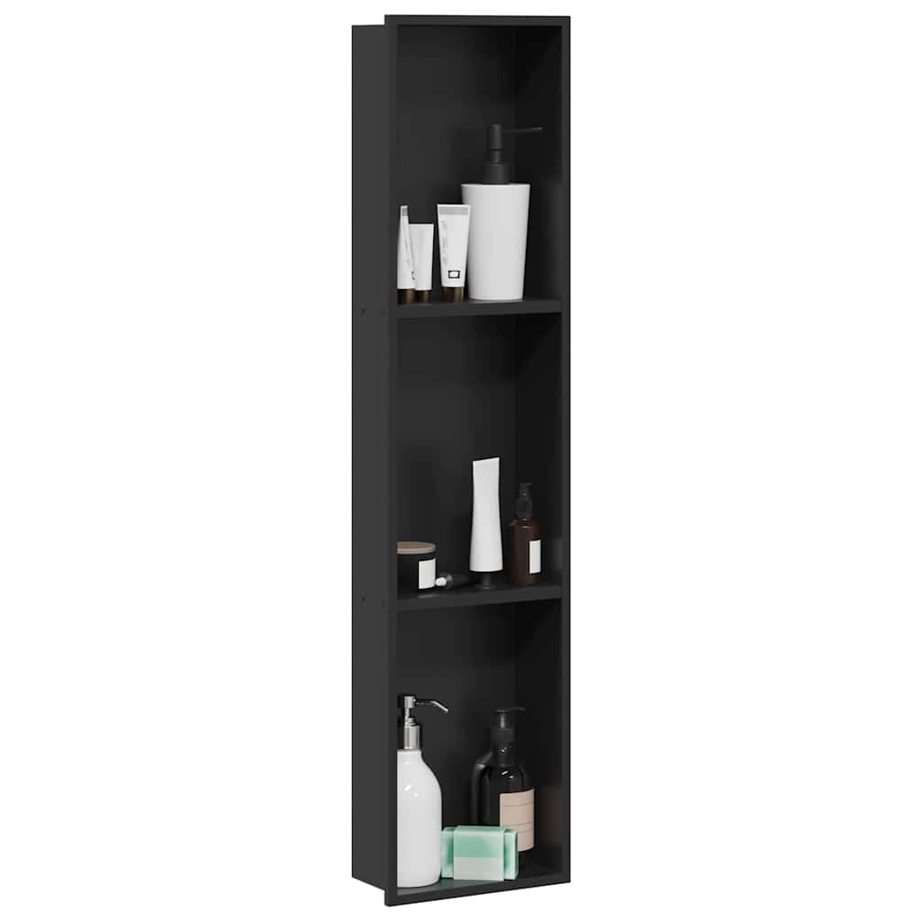 Nicchia per doccia Nero 90 x 20 x 9,5 cm Acciaio inossidabile | homemem39