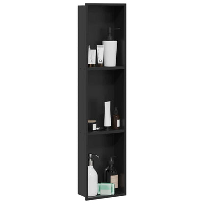Nicchia per doccia Nero 90 x 20 x 9,5 cm Acciaio inossidabile | homemem39