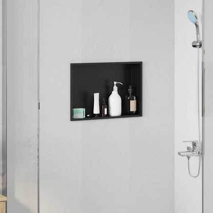 Nicchia per doccia Nero 45 x 30 x 9,5 cm Acciaio inossidabile | homemem39