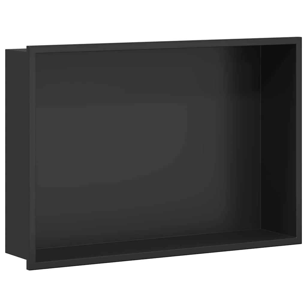 Nicchia per doccia Nero 45 x 30 x 9,5 cm Acciaio inossidabile | homemem39