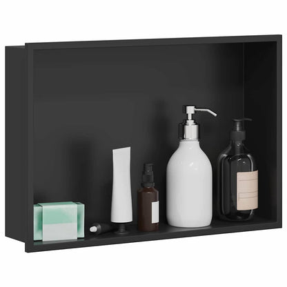 Nicchia per doccia Nero 45 x 30 x 9,5 cm Acciaio inossidabile | homemem39