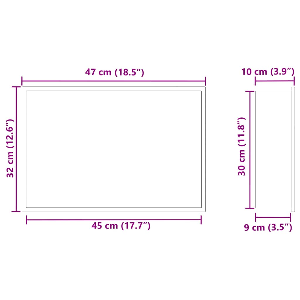 Nicchia per doccia Nero 45 x 30 x 9,5 cm Acciaio inossidabile | homemem39