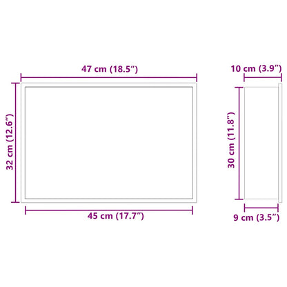 Nicchia per doccia Nero 45 x 30 x 9,5 cm Acciaio inossidabile | homemem39