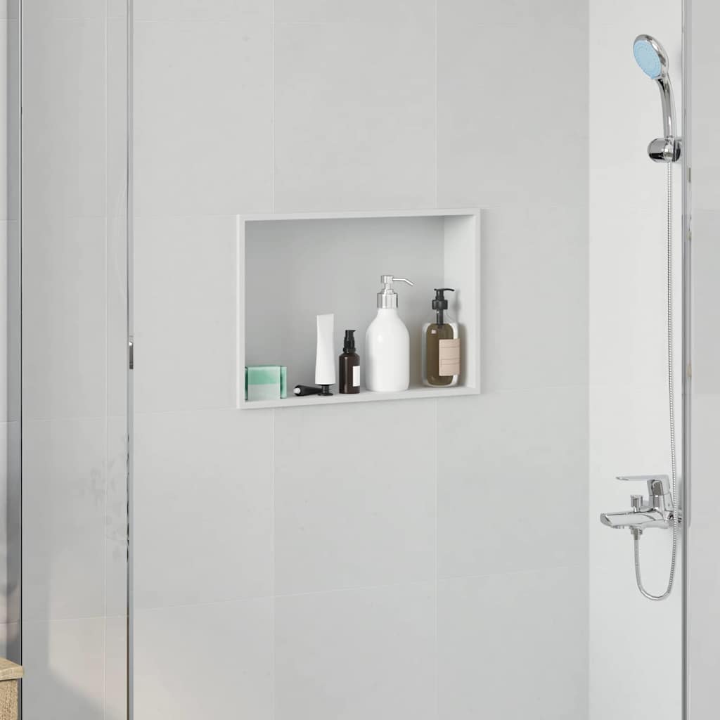 Nicchia per doccia Bianco 45 x 30 x 9,5 cm Acciaio inossidabile | homemem39