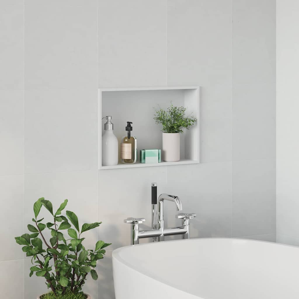 Nicchia per doccia Bianco 45 x 30 x 9,5 cm Acciaio inossidabile | homemem39