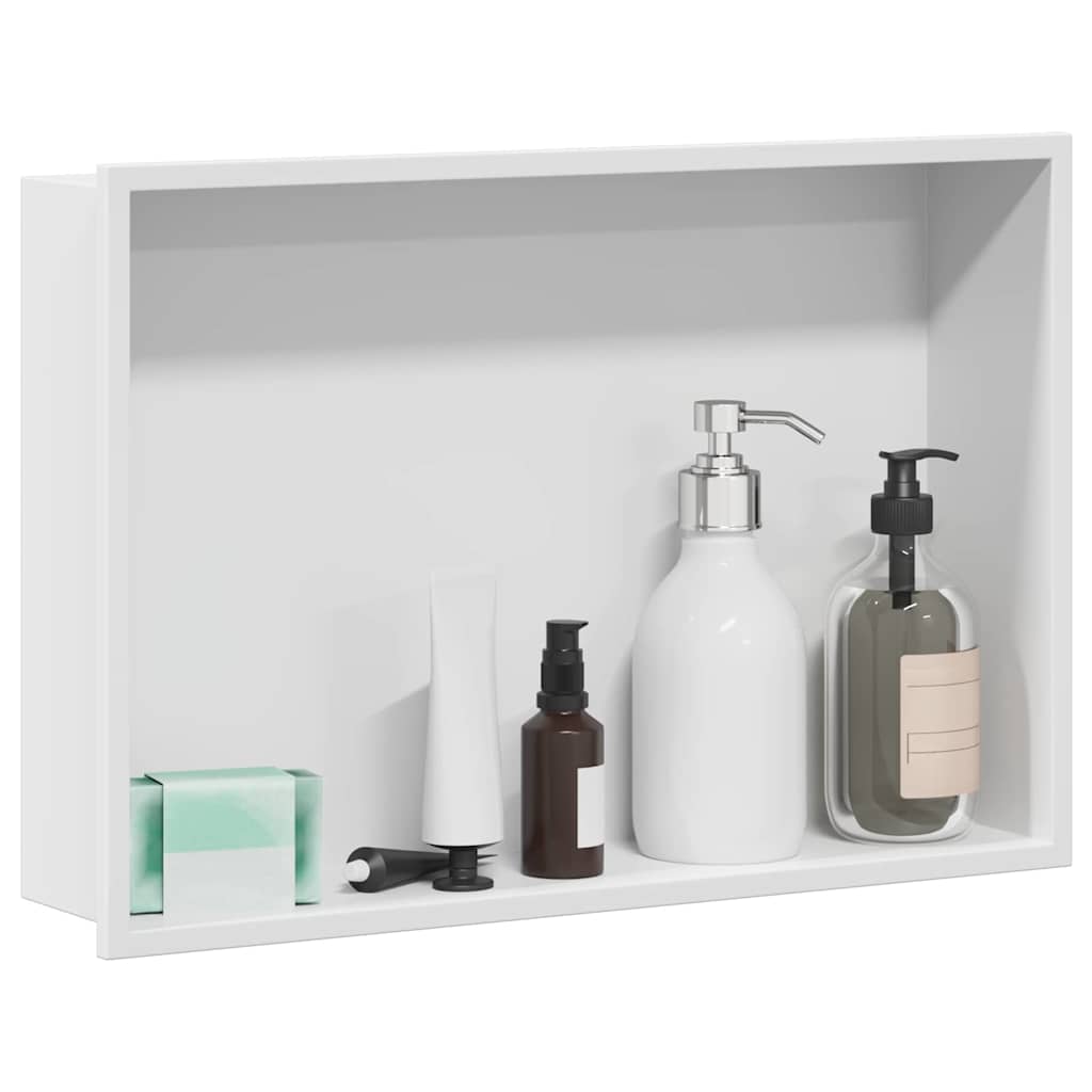 Nicchia per doccia Bianco 45 x 30 x 9,5 cm Acciaio inossidabile | homemem39