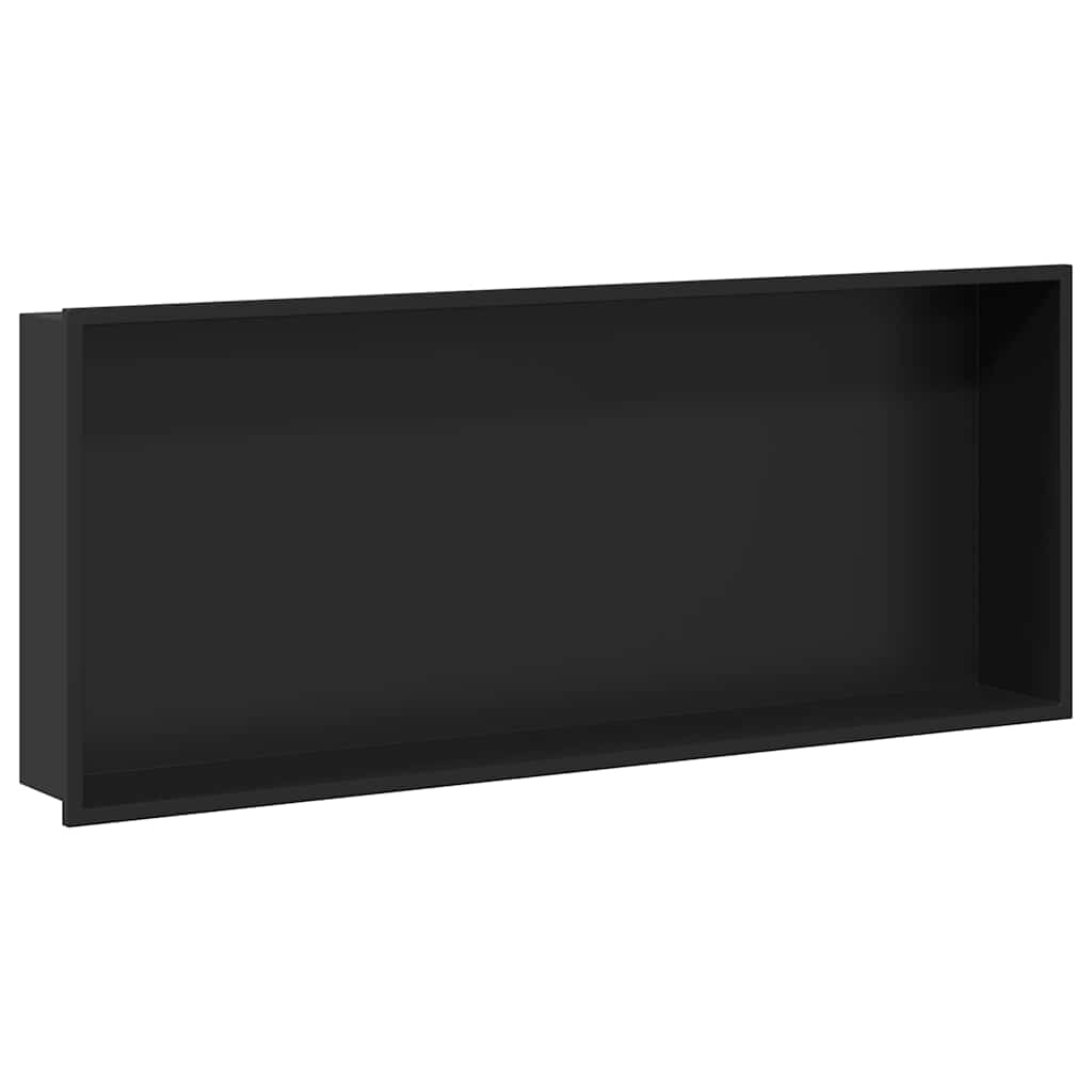 Nicchia per doccia Nero 75 x 30 x 9,5 cm Acciaio inossidabile
