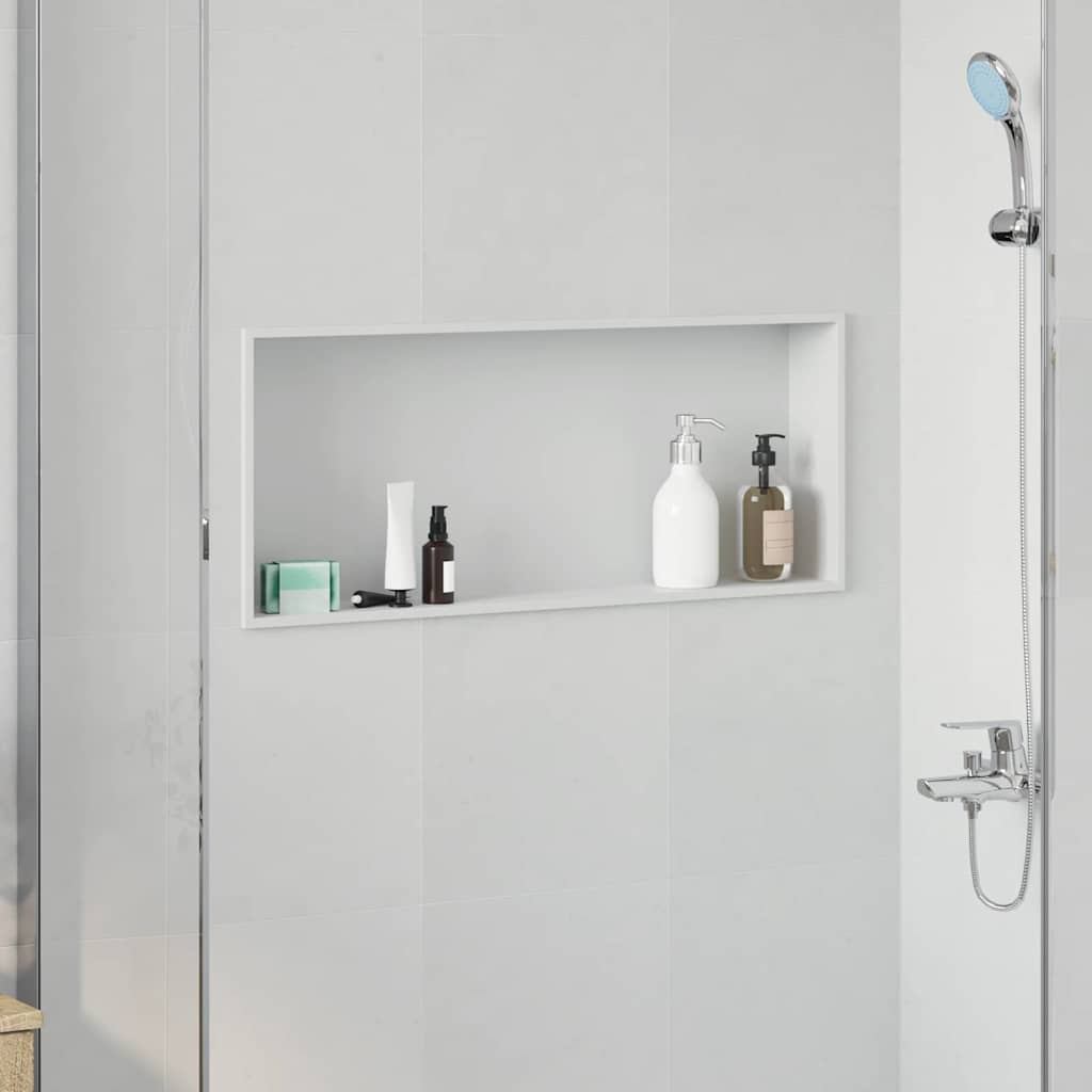 Nicchia per doccia Bianco 75 x 30 x 9,5 cm Acciaio inossidabile