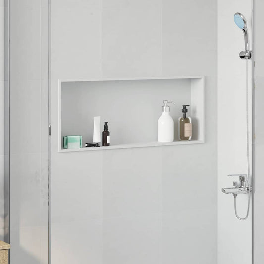 Nicchia per doccia Bianco 75 x 30 x 9,5 cm Acciaio inossidabile
