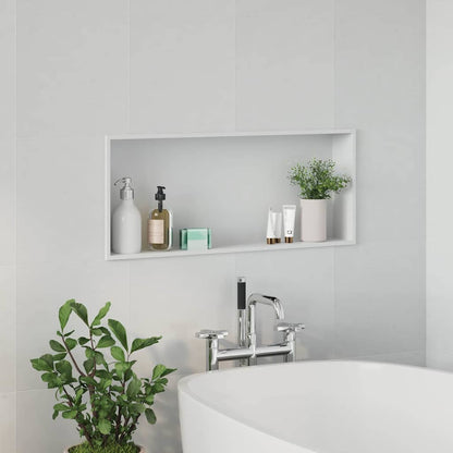 Nicchia per doccia Bianco 75 x 30 x 9,5 cm Acciaio inossidabile