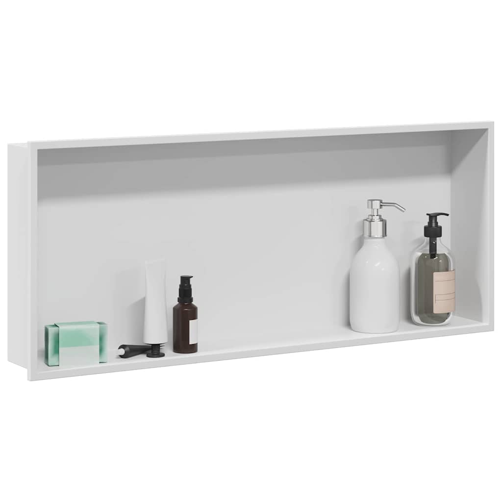 Nicchia per doccia Bianco 75 x 30 x 9,5 cm Acciaio inossidabile