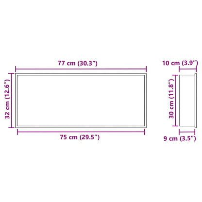 Nicchia per doccia Argento 75 x 30 x 9,5 cm | homemem39