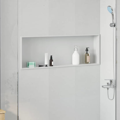 Nicchia per doccia Bianco 90 x 30 x 9,5 cm Acciaio inossidabile | homemem39