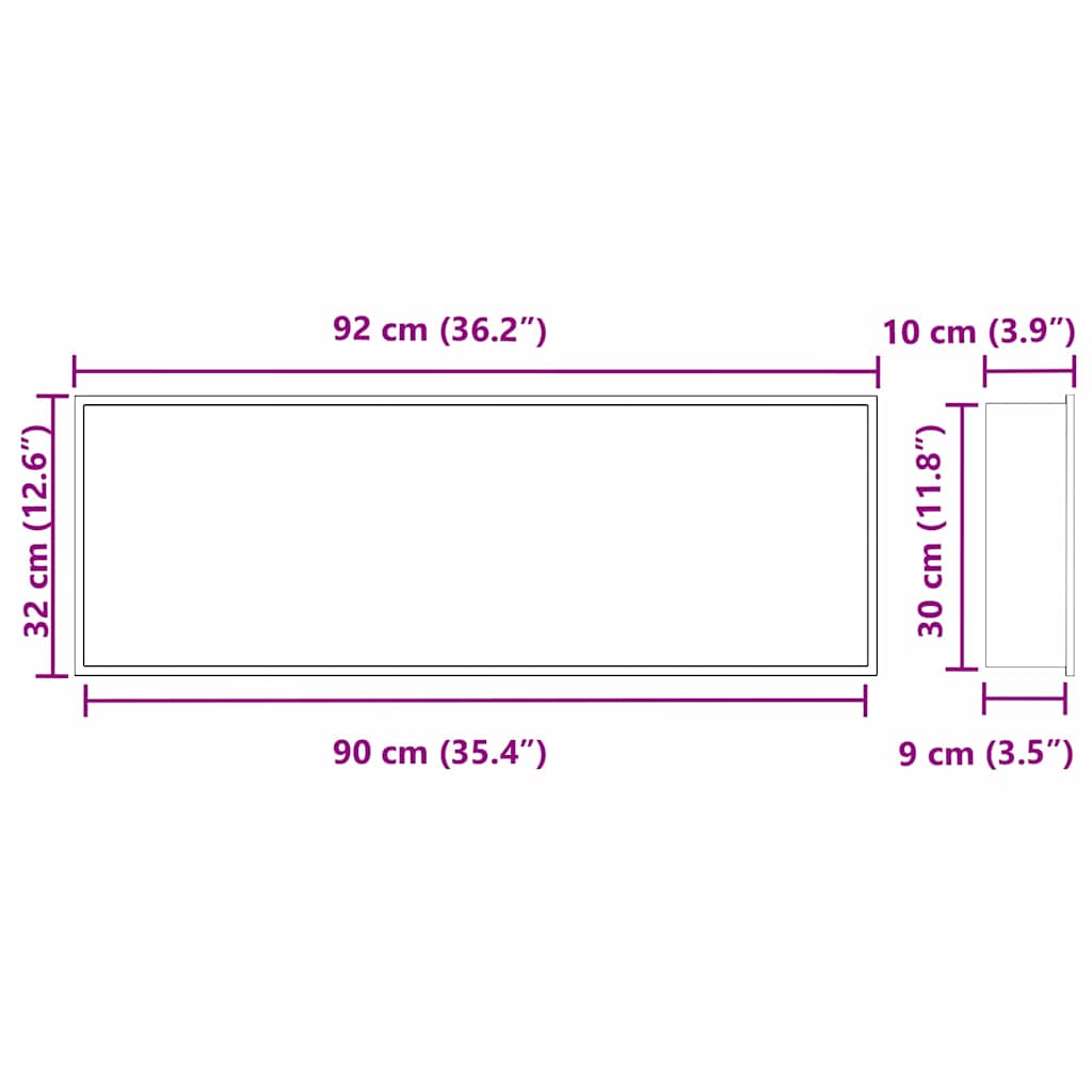 Nicchia per doccia Bianco 90 x 30 x 9,5 cm Acciaio inossidabile | homemem39