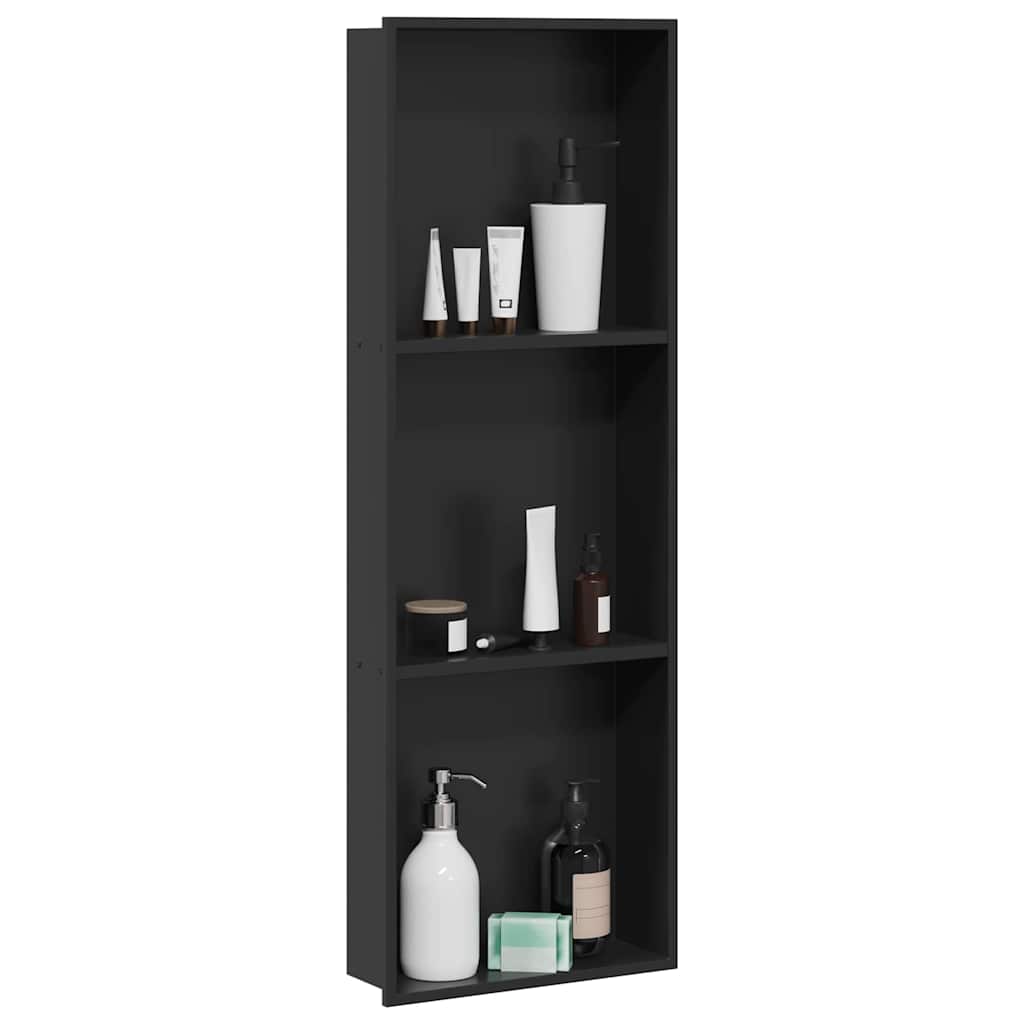 Nicchia per doccia Nero 92 x 32 x 10 cm Acciaio inossidabile | homemem39