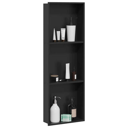 Nicchia per doccia Nero 92 x 32 x 10 cm Acciaio inossidabile | homemem39