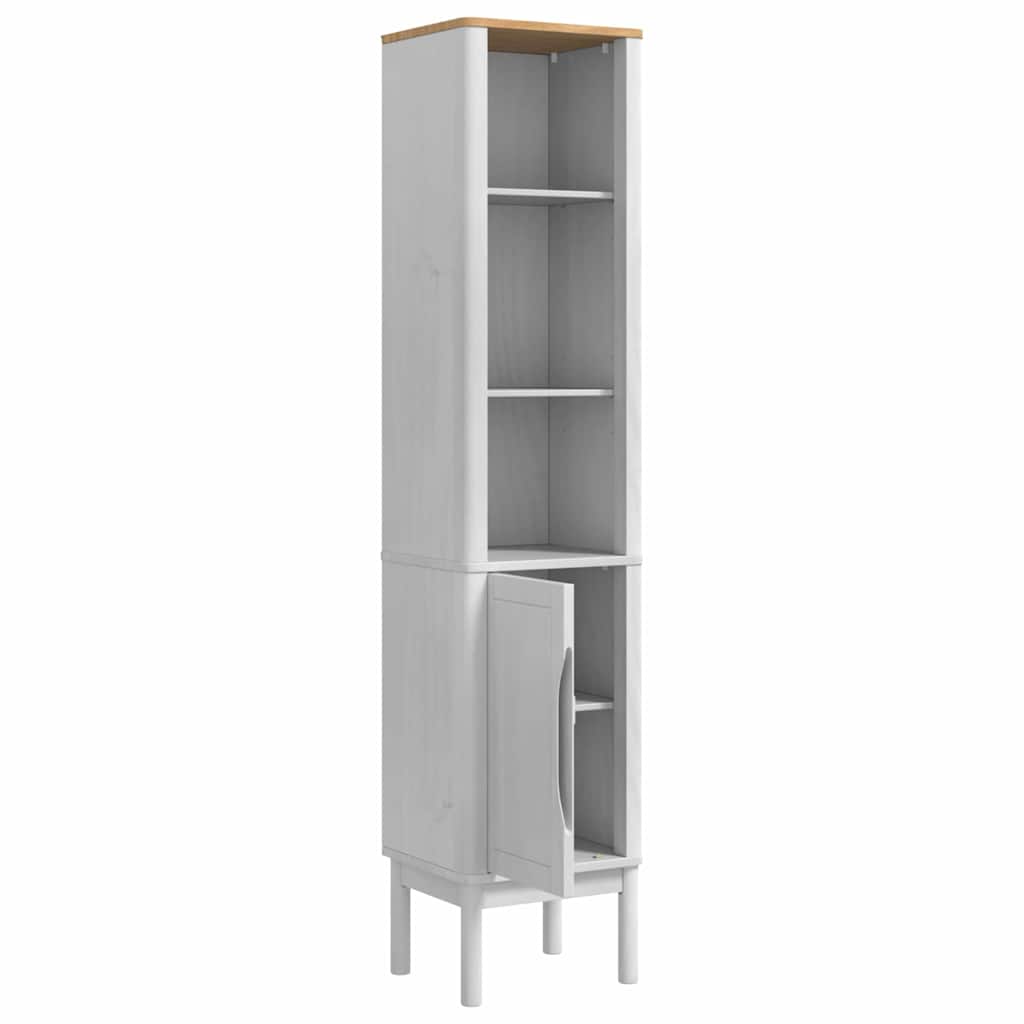 Mobiletto bagno alto con porta FLORO Bianco 35 x 30 x 160 cm | homemem39