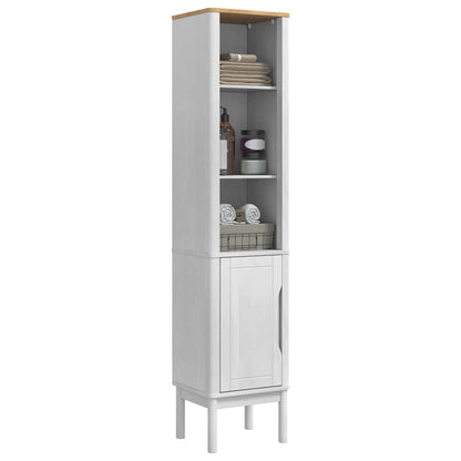 Mobiletto bagno alto con porta FLORO Bianco 35 x 30 x 160 cm | homemem39