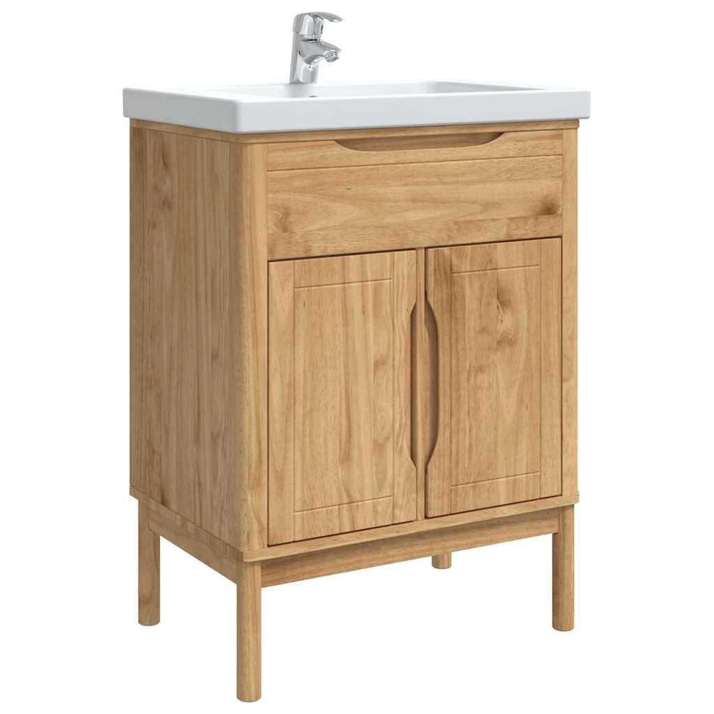 Armadio per Lavabo da Bagno FLORO Cera marrone 60 x 40 x 80 cm