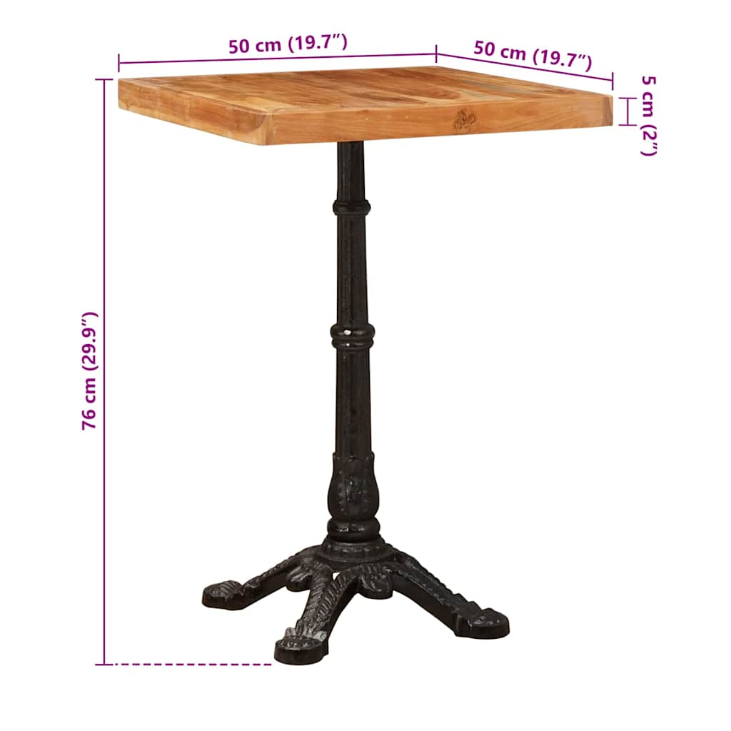 Tavolo da bistrot 50 x 50 x 76 cm Legno di Acacia Massello | homemem39