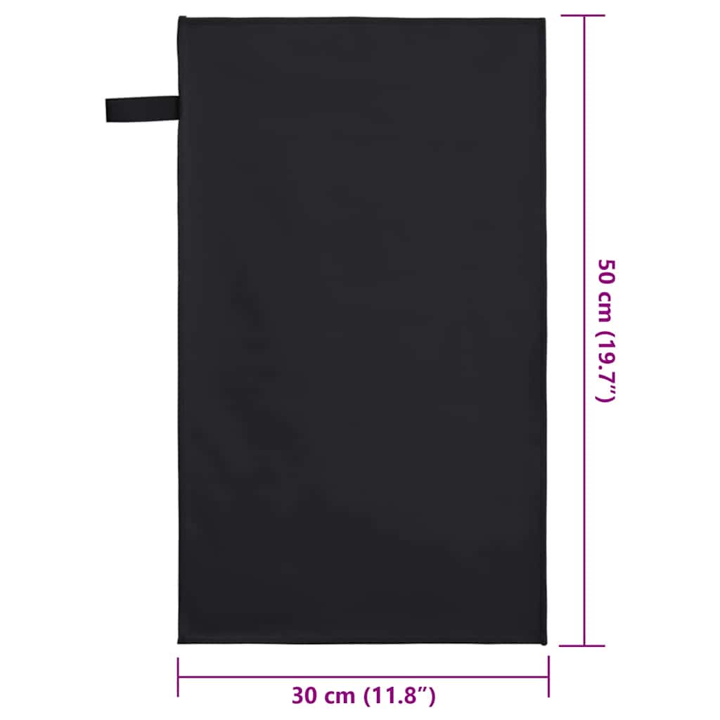 Asciugamani Sportivi 2 pcs Nero 50 x 30 cm