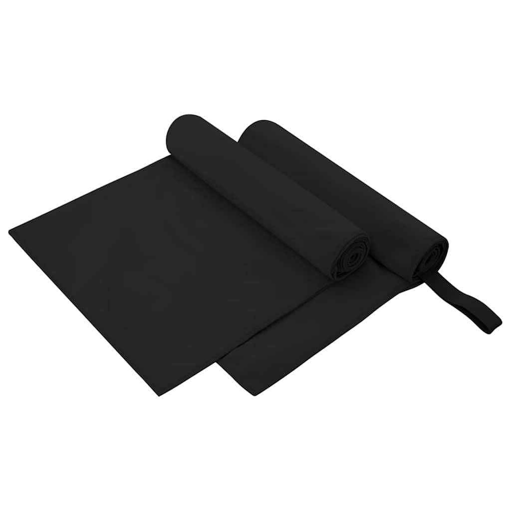 Asciugamani Sportivi 2 pcs Nero 100 x 50 cm