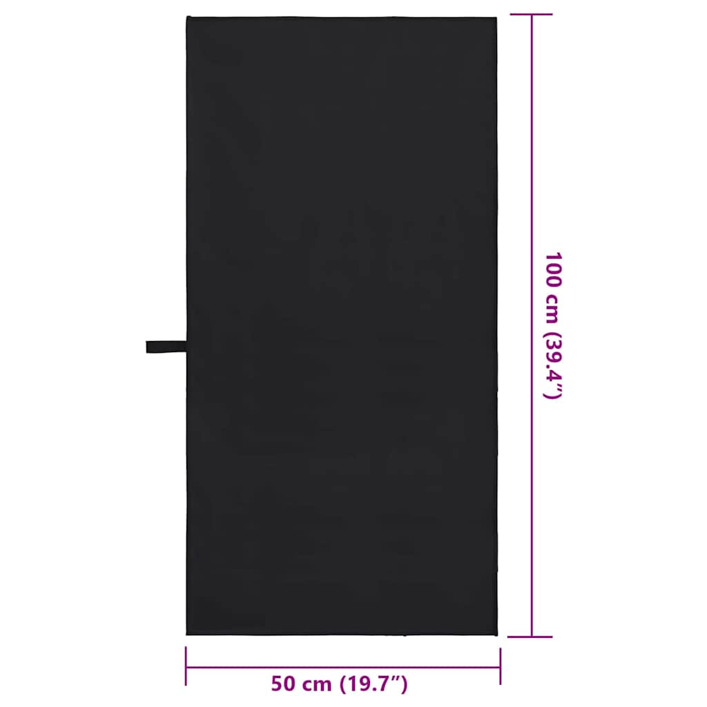 Asciugamani Sportivi 2 pcs Nero 100 x 50 cm