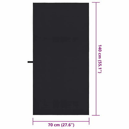 Asciugamani Sportivi 2 pcs Nero 140 x 70 cm