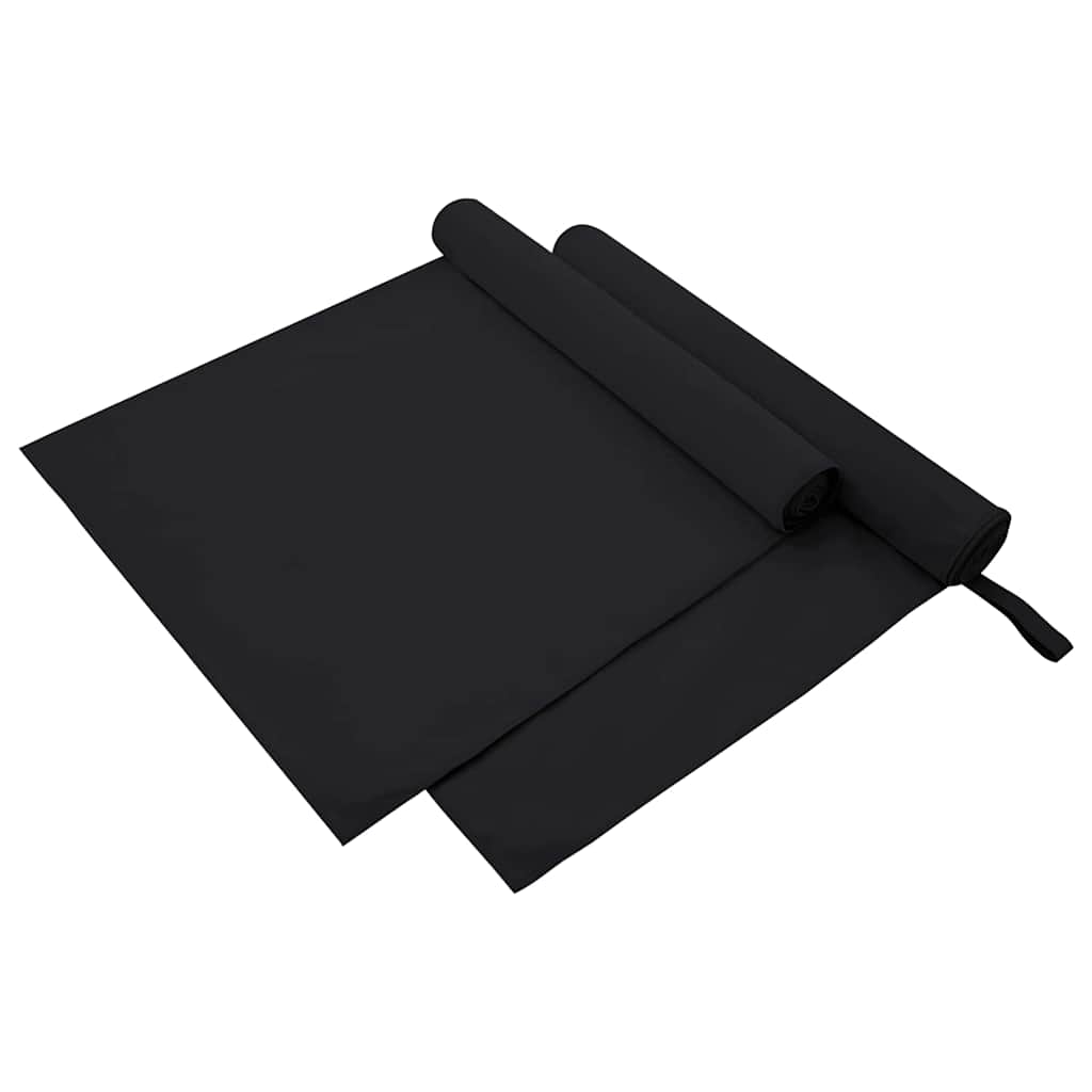 Asciugamani Sportivi 2 pcs Nero 180 x 90 cm