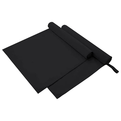 Asciugamani Sportivi 2 pcs Nero 180 x 90 cm