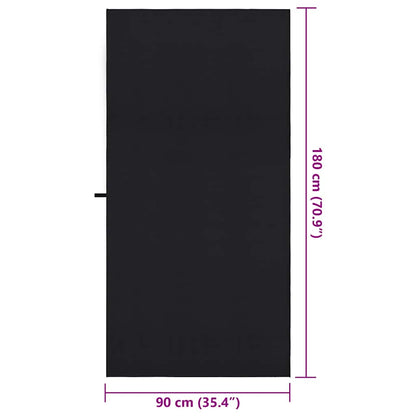 Asciugamani Sportivi 2 pcs Nero 180 x 90 cm