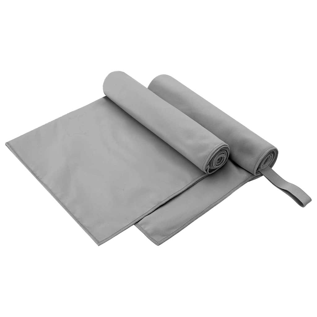 Asciugamani Sportivi 2 pcs Grigio scuro 100 x 50 cm