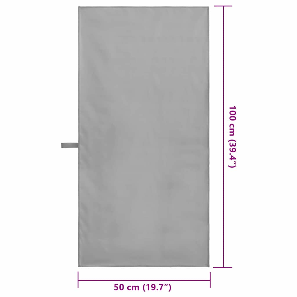 Asciugamani Sportivi 2 pcs Grigio scuro 100 x 50 cm