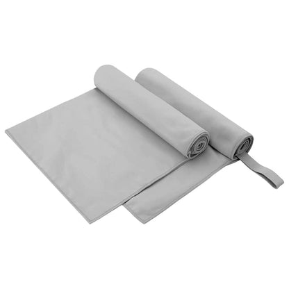 Asciugamani Sportivi 2 pcs Grigio 100 x 50 cm