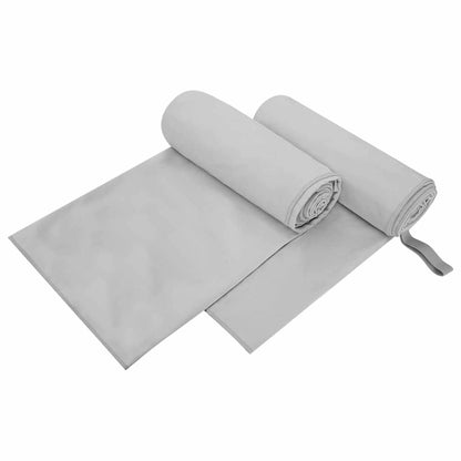 Asciugamani Sportivi 2 pcs Grigio 200 x 100 cm