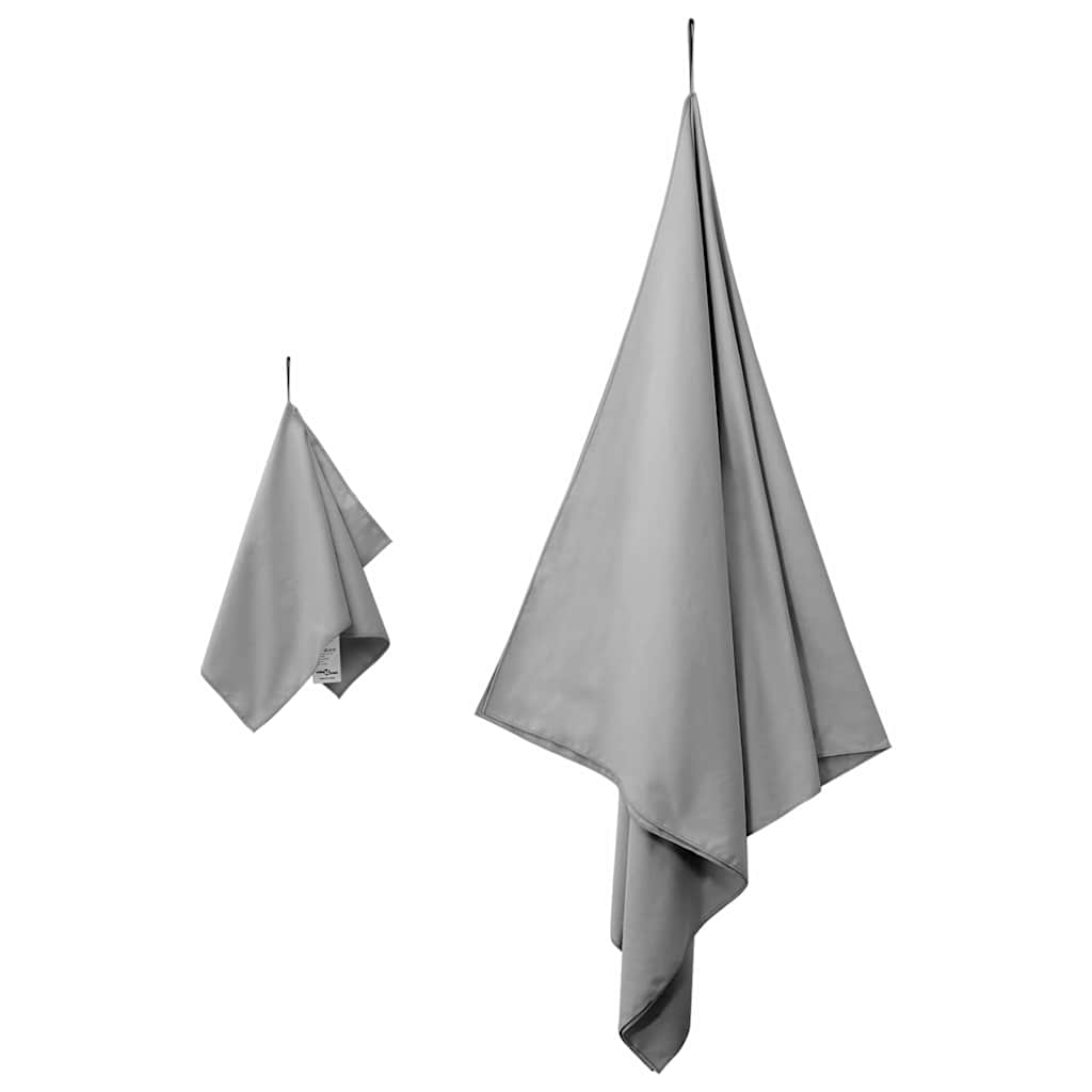 Set di Asciugamani Sportivi 2 pcs Grigio scuro Tessuto