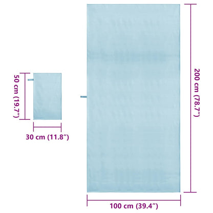 Set di Asciugamani Sportivi 2 pcs Blu Tessuto