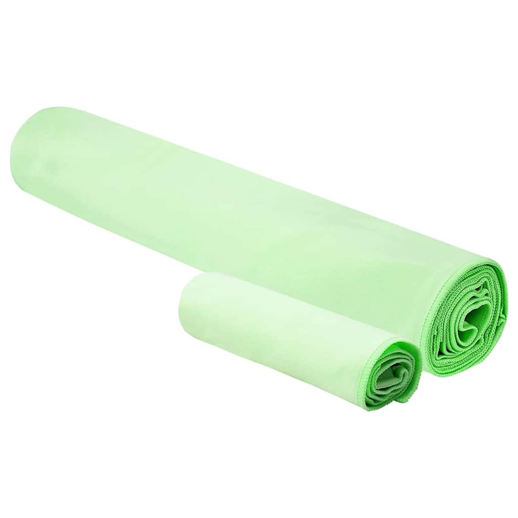 Set di Asciugamani Sportivi 2 pcs Verde Tessuto