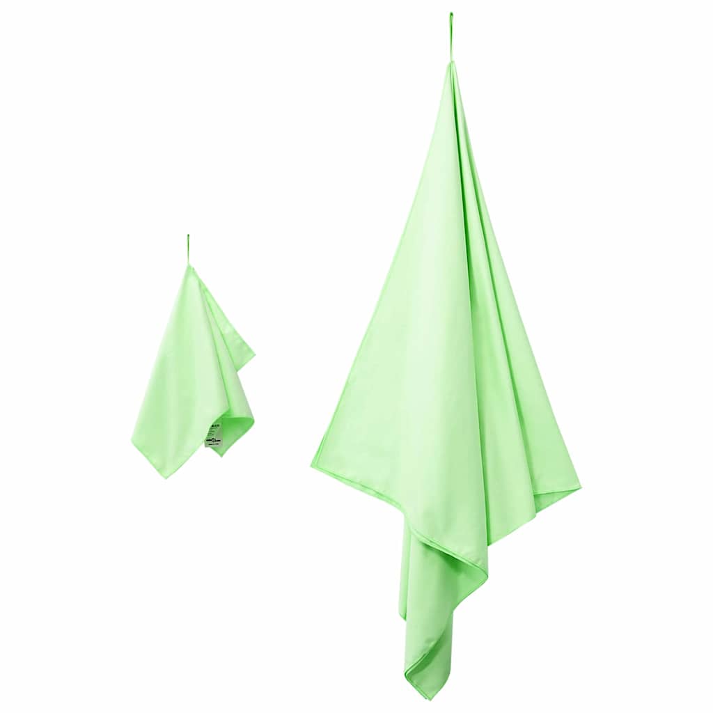 Set di Asciugamani Sportivi 2 pcs Verde Tessuto