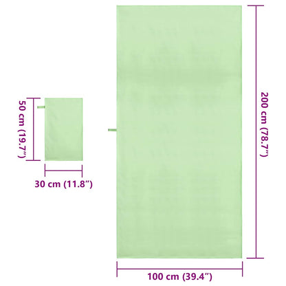 Set di Asciugamani Sportivi 2 pcs Verde Tessuto