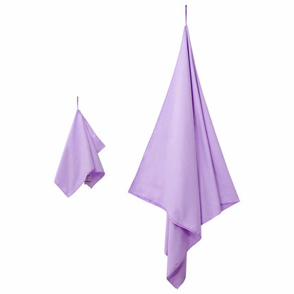 Set di Asciugamani Sportivi 2 pcs Viola Tessuto