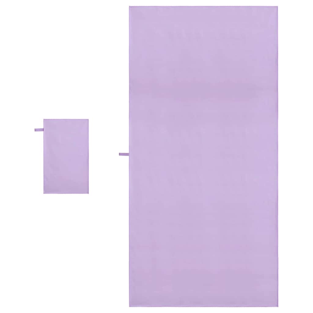 Set di Asciugamani Sportivi 2 pcs Viola Tessuto