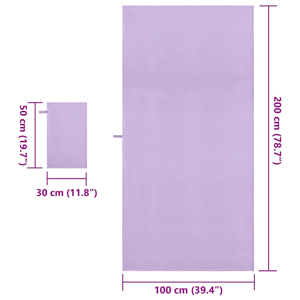 Set di Asciugamani Sportivi 2 pcs Viola Tessuto