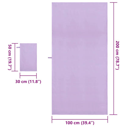 Set di Asciugamani Sportivi 2 pcs Viola Tessuto